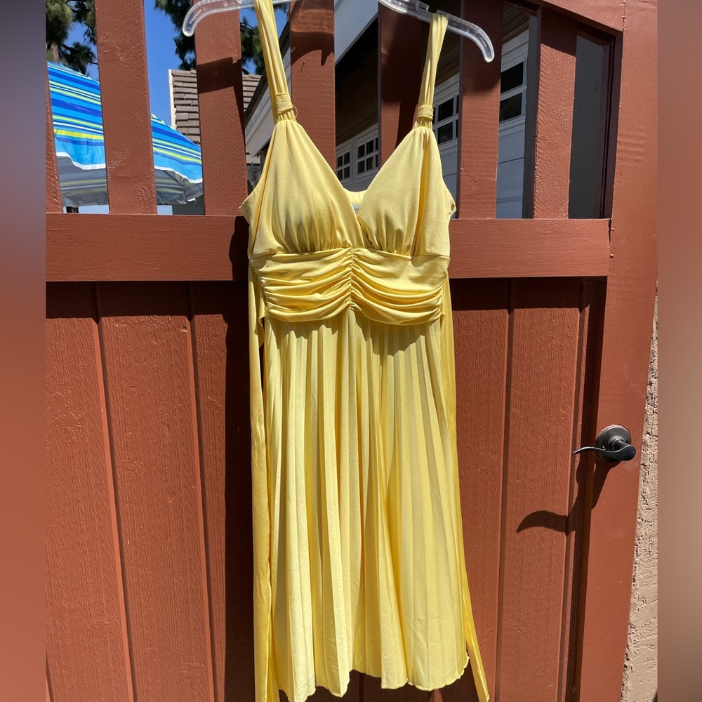 Yellow Pleated Dress